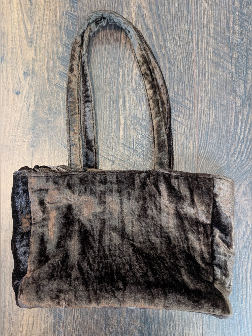Two’s Company Women’s Purse and Matching Scarf Velvet Satin Brown Neutral Floral - Picture 4 of 15